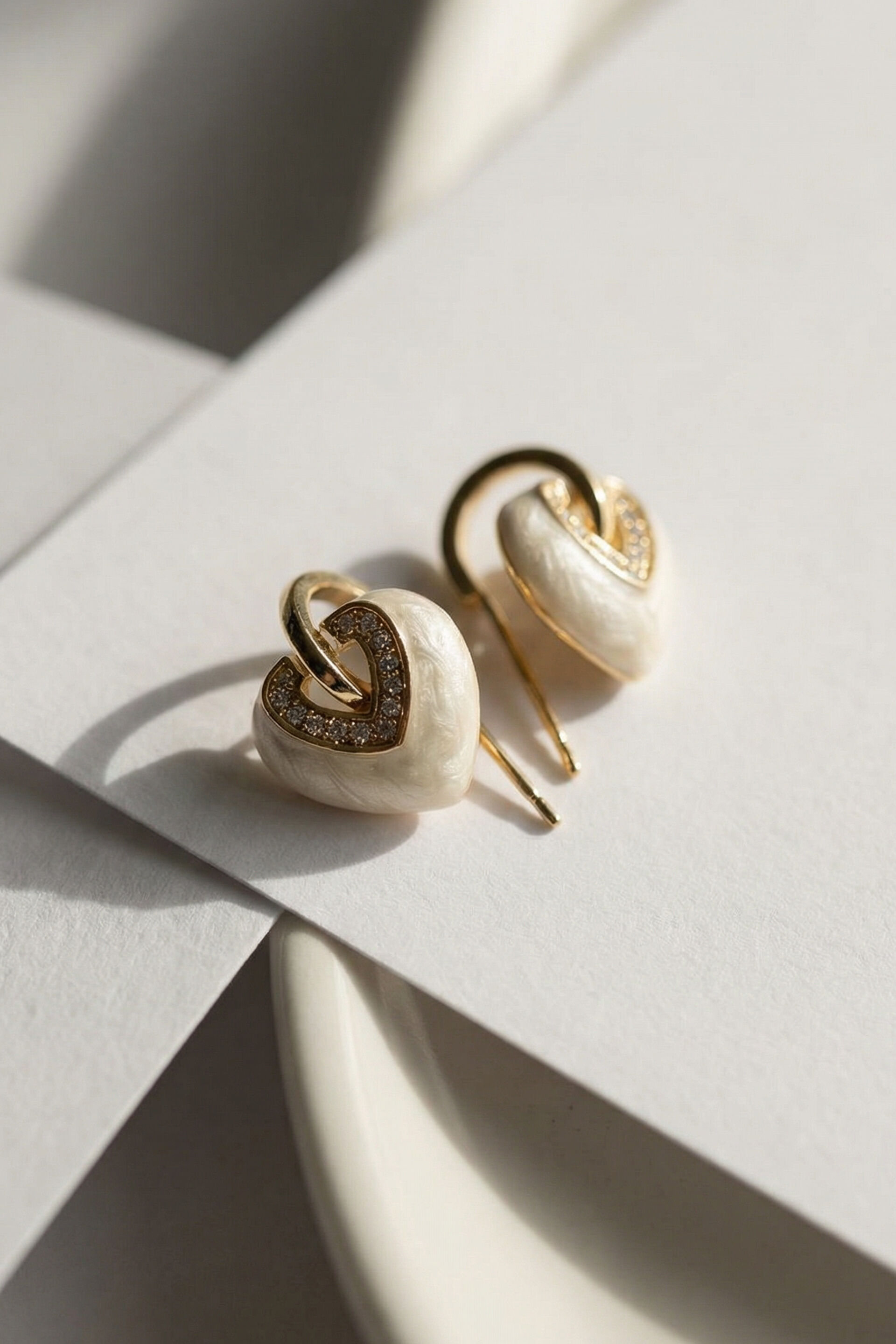 Heart-Of-Gold Drop Earrings, , image 1